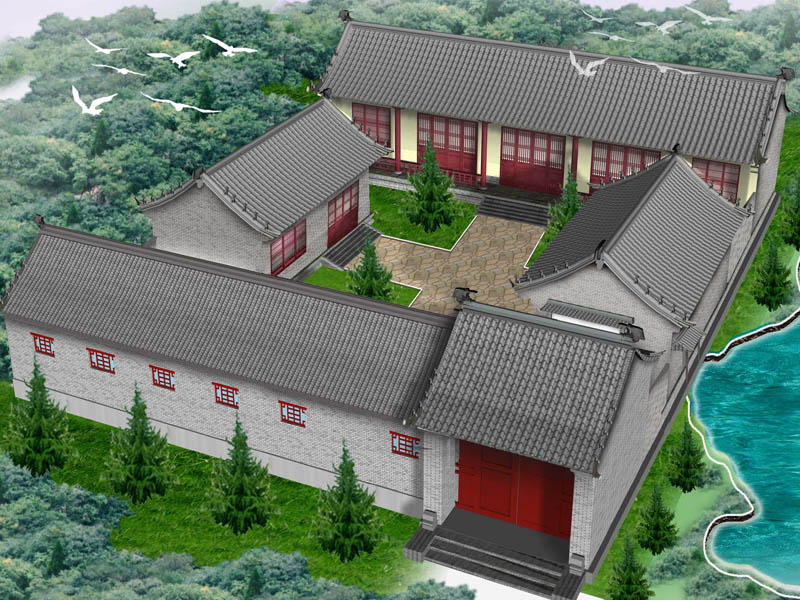 中式設計四合院-古建牌坊、門樓效果圖四合院