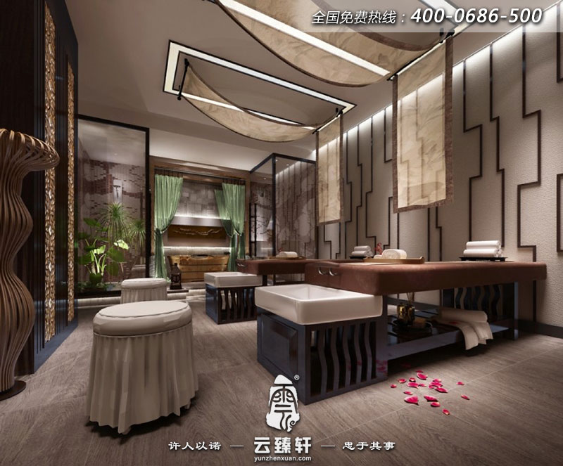 SPA養(yǎng)生會(huì)所的普通房間的裝修效果圖