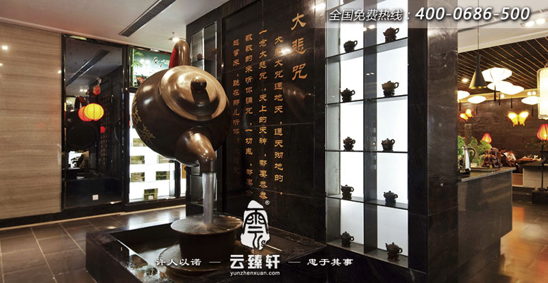 陜西充滿古風(fēng)茶韻的茶樓會所裝修實(shí)景圖