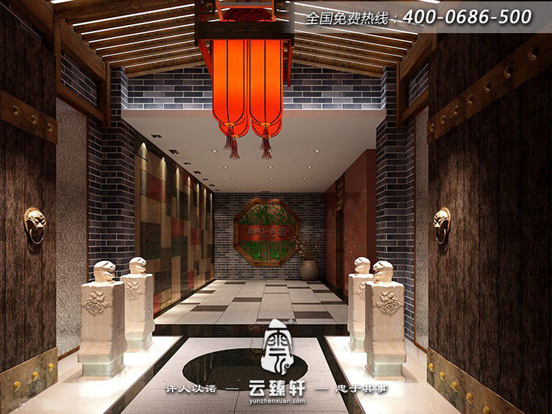 中式餐廳門(mén)廳設(shè)計(jì)圖片