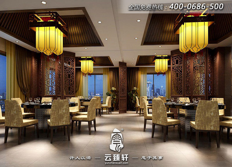 中式餐廳的大堂設(shè)計(jì)圖片