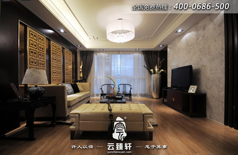 中式設(shè)計樣板間客廳
