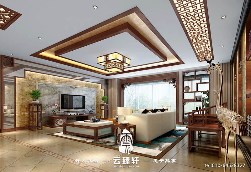 新中式裝修電視背景墻