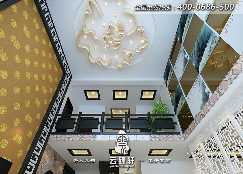 現代中式天井裝修效果圖