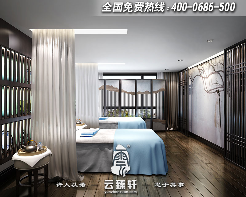 新中式推拿足療室設(shè)計效果圖