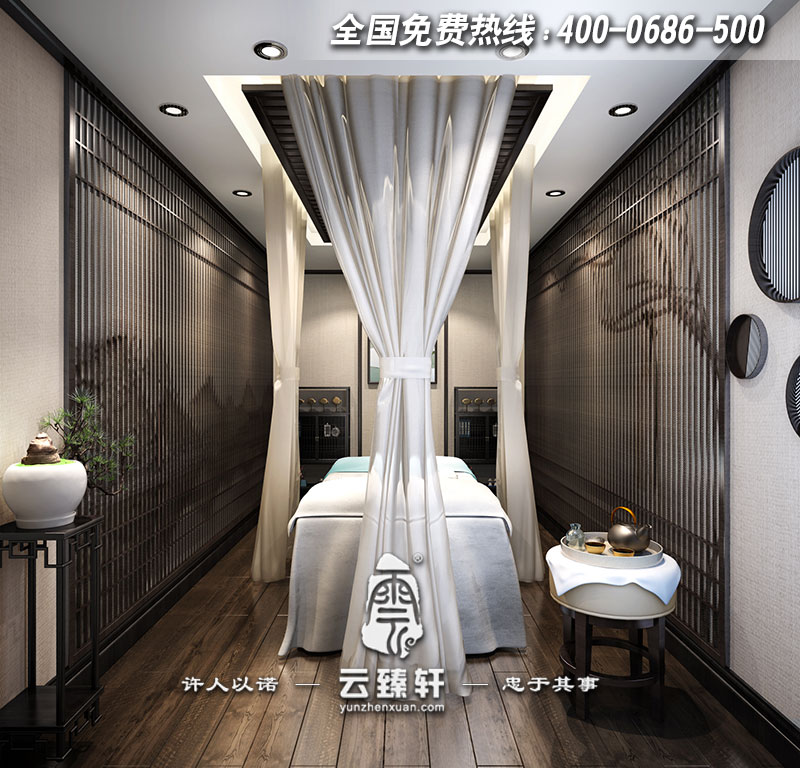 禪茶中式會所SPA設(shè)計效果圖