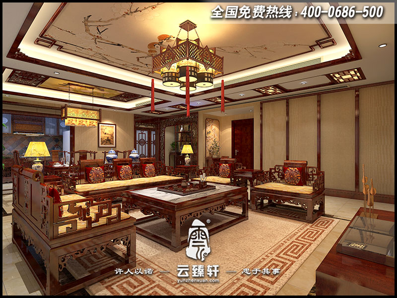 新中式客廳設(shè)計效果圖