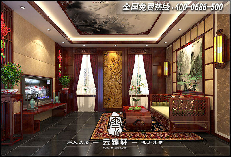 中式客廳設(shè)計效果圖